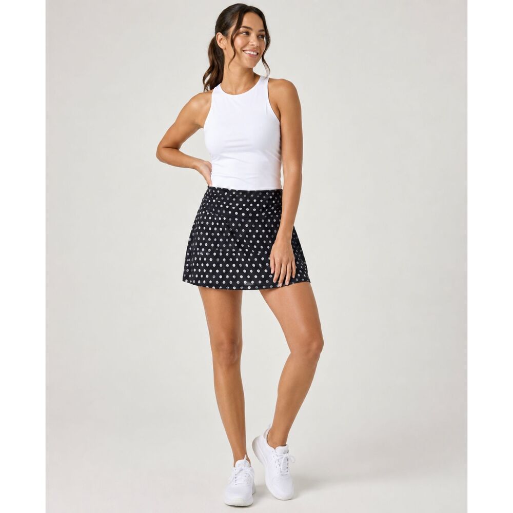Athleta Navy Polka Dot Athletic Skort Built In Briefs Tennis Golf Pickleball Sm